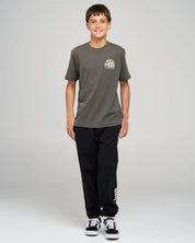 THE MAD HUEYS TUNNEL VISION YOUTH FISHING TEE CHARCOAL COTTON KIDS SURF TSHIRT