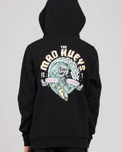 THE MAD HUEYS TUNNEL VISION YOUTH HOODED PULLOVER KIDS FLEECE HOODIE BLACK