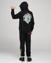 THE MAD HUEYS TUNNEL VISION YOUTH HOODED PULLOVER KIDS FLEECE HOODIE BLACK