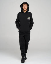 THE MAD HUEYS TUNNEL VISION YOUTH HOODED PULLOVER KIDS FLEECE HOODIE BLACK