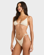BILLABONG TWISTED TIDES TIE SIDE DIPPI BIKINI BOTTOM WHITE CAP