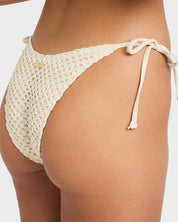 BILLABONG TWISTED TIDES TIE SIDE DIPPI BIKINI BOTTOM WHITE CAP