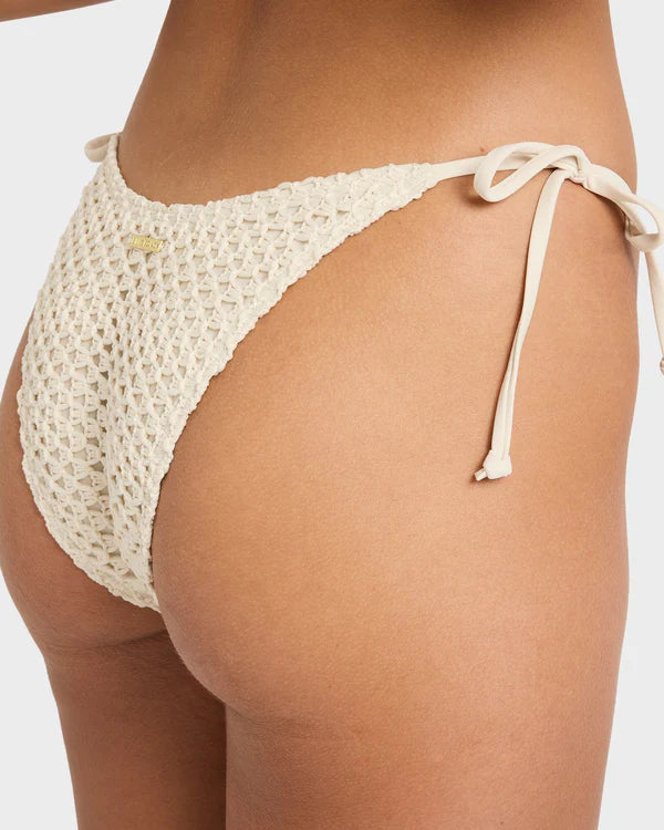 BILLABONG TWISTED TIDES TIE SIDE DIPPI BIKINI BOTTOM WHITE CAP