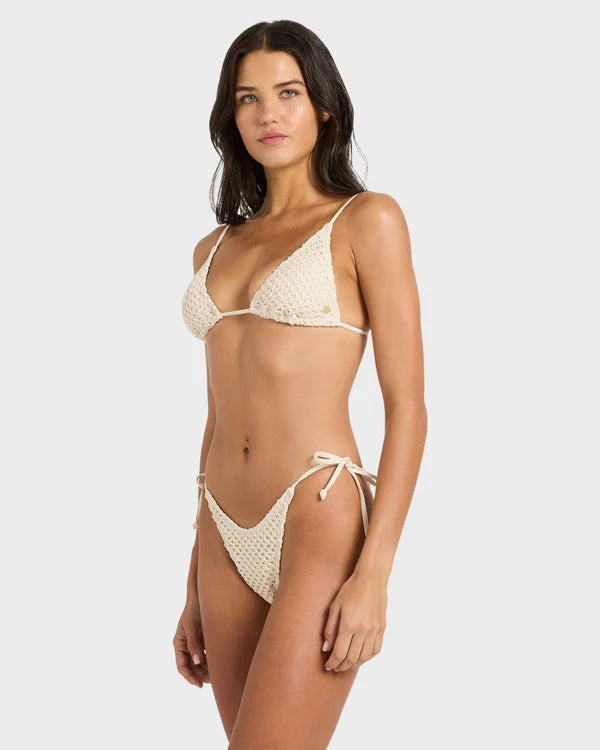 BILLABONG TWISTED TIDES TIE SIDE DIPPI BIKINI BOTTOM WHITE CAP