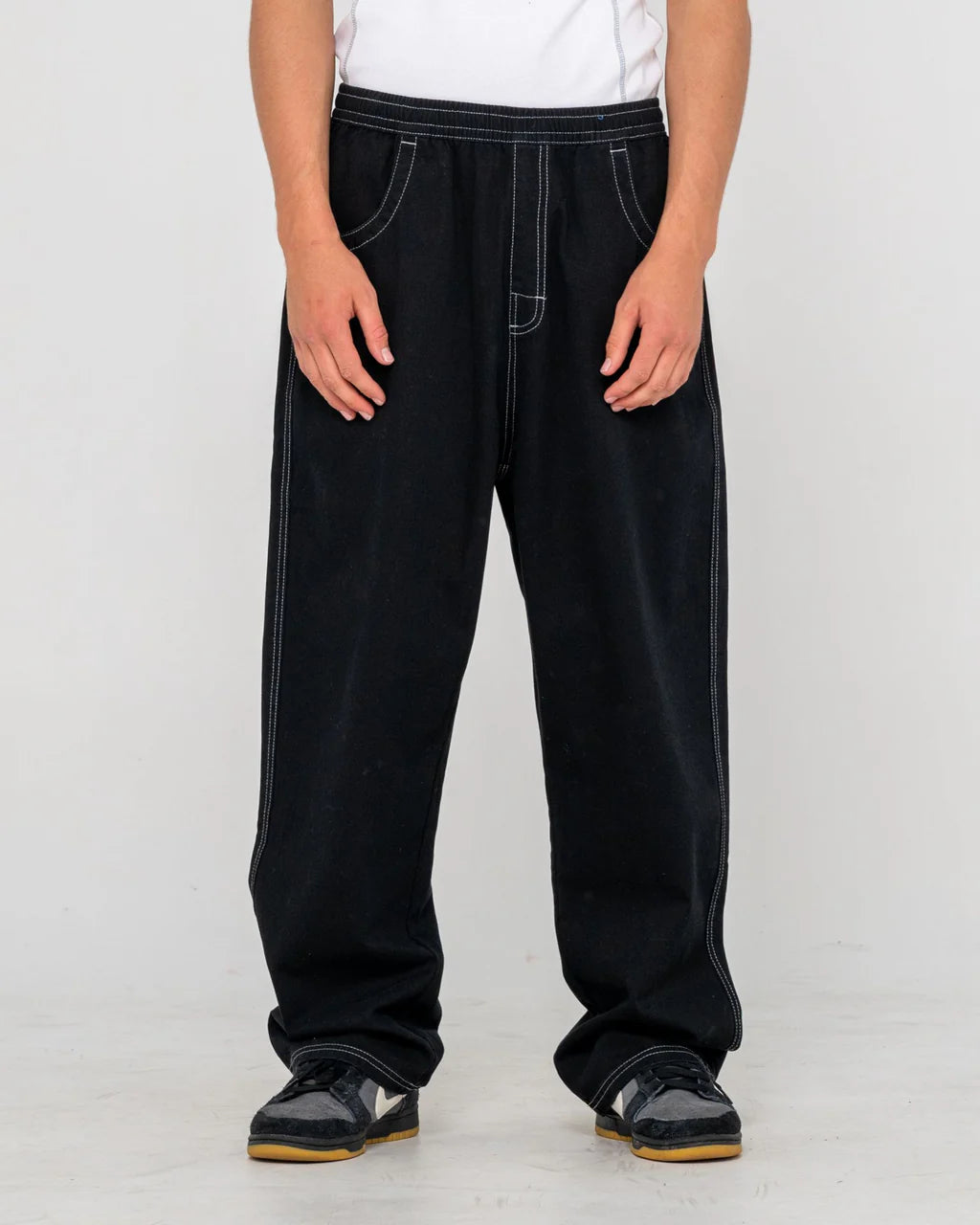RUSTY FLIP DADDY BAGGY ELASTIC PANT MENS BLACK