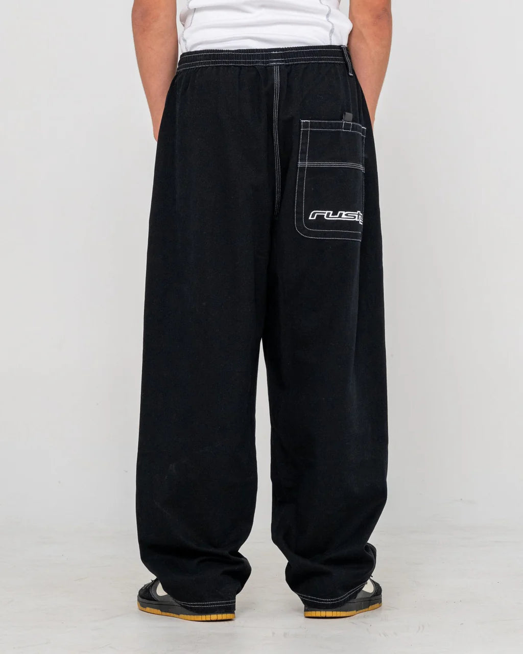 RUSTY FLIP DADDY BAGGY ELASTIC PANT MENS BLACK