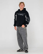 RUSTY TITAN FLEECE HOODIE MENS JUMPER BLACK