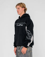 RUSTY TITAN FLEECE HOODIE MENS JUMPER BLACK