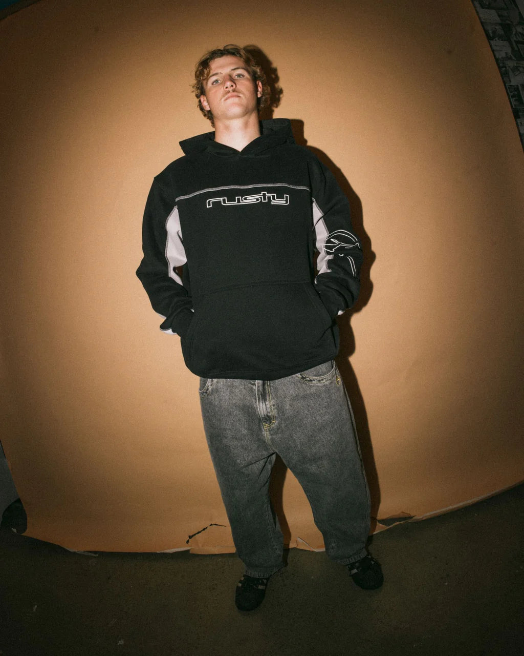 RUSTY TITAN FLEECE HOODIE MENS JUMPER BLACK