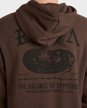 RVCA VENOM BITE MENS PULLOVER HOODIE MOCHA SURF SKATE SWEATSHIRT