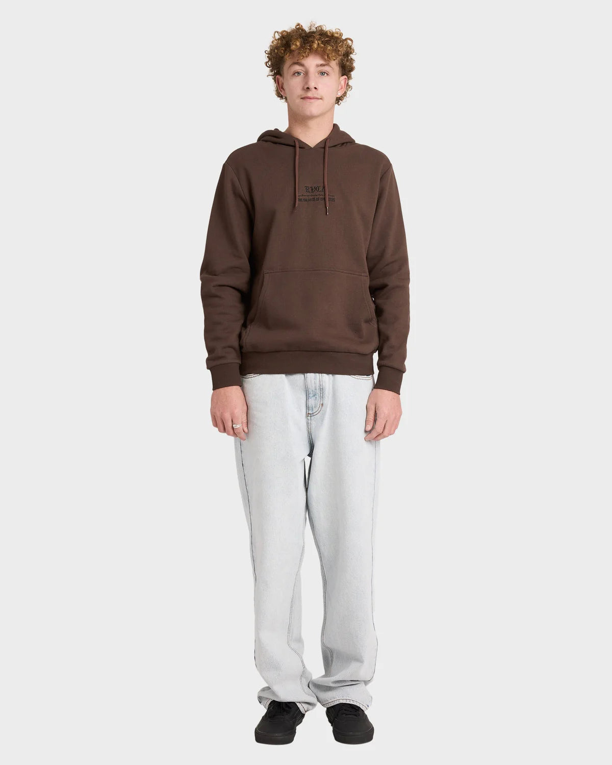 RVCA VENOM BITE MENS PULLOVER HOODIE MOCHA SURF SKATE SWEATSHIRT