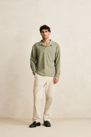 RHYTHM VINTAGE TERRY LS POLO SAGE