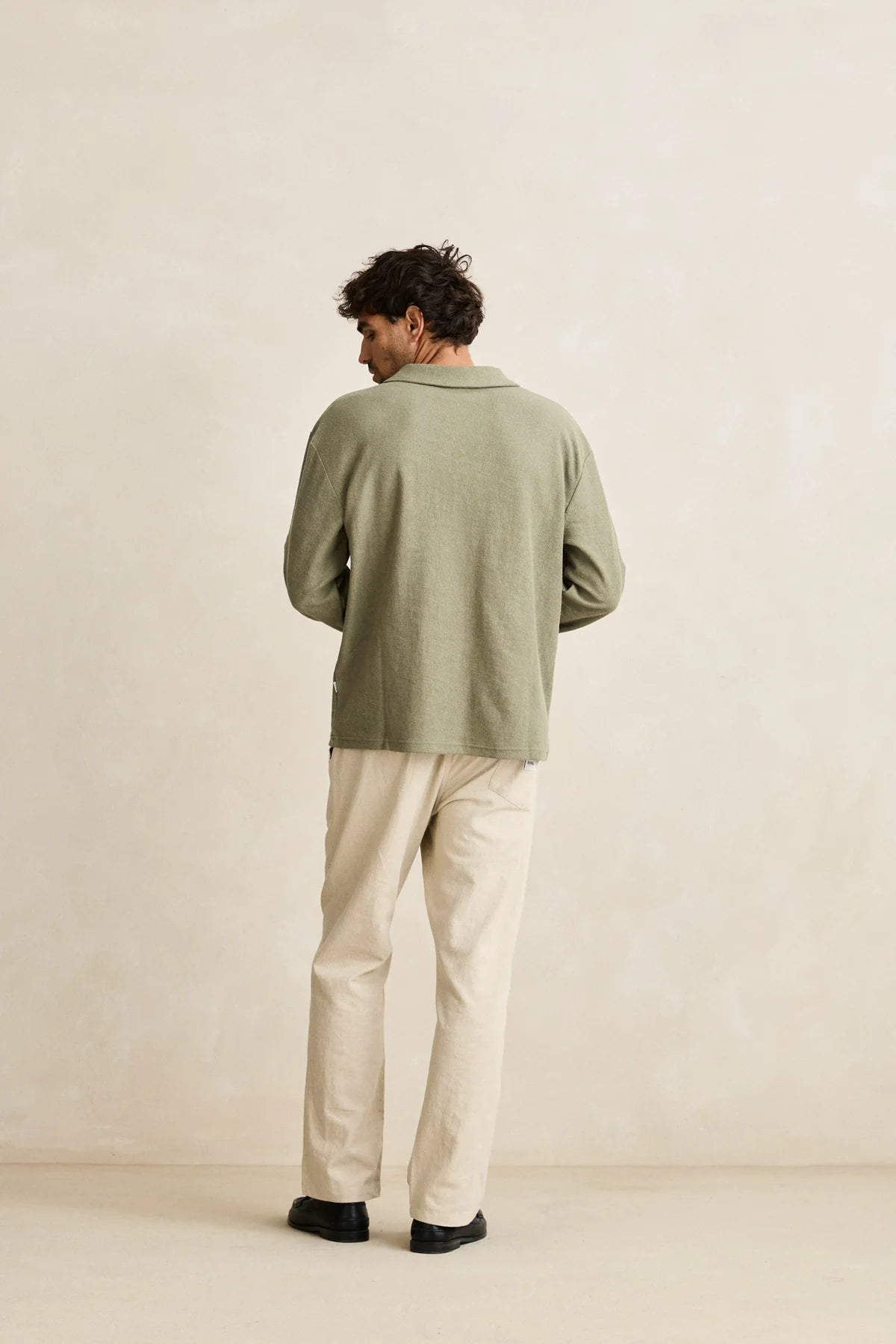 RHYTHM VINTAGE TERRY LS POLO SAGE