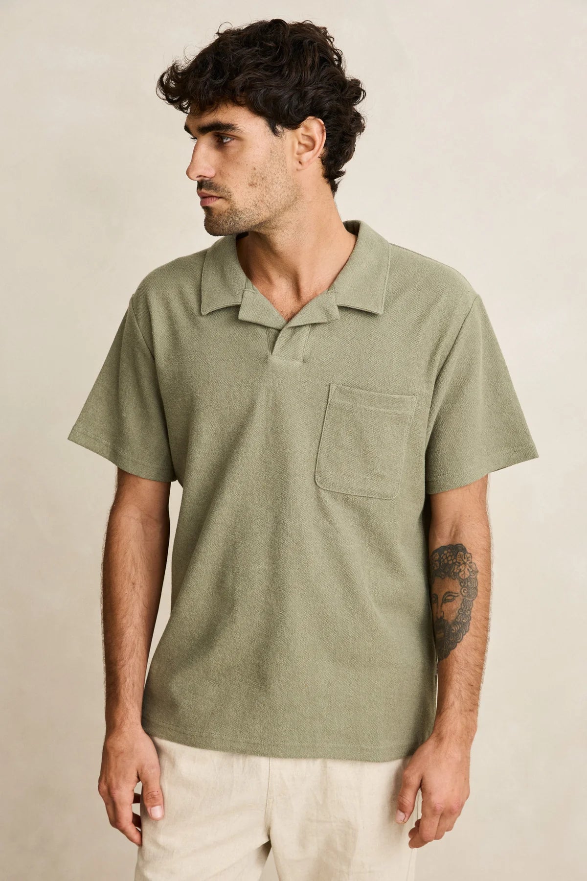 RHYTHM VINTAGE TERRY POLO SAGE