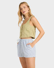 BILLABONG WANDERER PRINTED WOMENS ELASTIC PANTS TWILIGHT BLUE BEACH PANTS