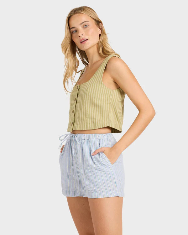 BILLABONG WANDERER PRINTED WOMENS ELASTIC PANTS TWILIGHT BLUE BEACH PANTS