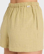 BILLABONG WANDERER WOMENS ELASTIC WAIST SHORTS CACTUS GREEN BEACH SHORTS