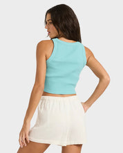 BILLABONG WANDERER WOMENS ELASTIC WAIST SHORTS SALT CRYSTAL BEACH SHORTS
