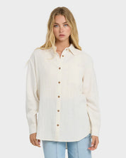 BILLABONG WANDERER WOMENS LONG SLEEVE SHIRT SALT CRYSTAL BEACH SHIRT