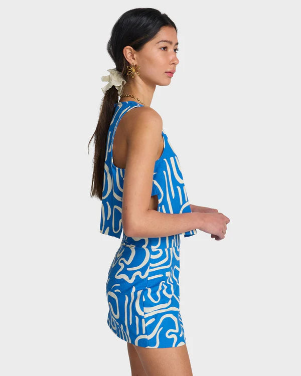 BILLABONG SO BREEZY WOMENS WOVEN TANK TOP TRUE BLUE