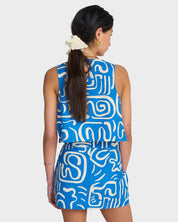 BILLABONG SO BREEZY WOMENS WOVEN TANK TOP TRUE BLUE