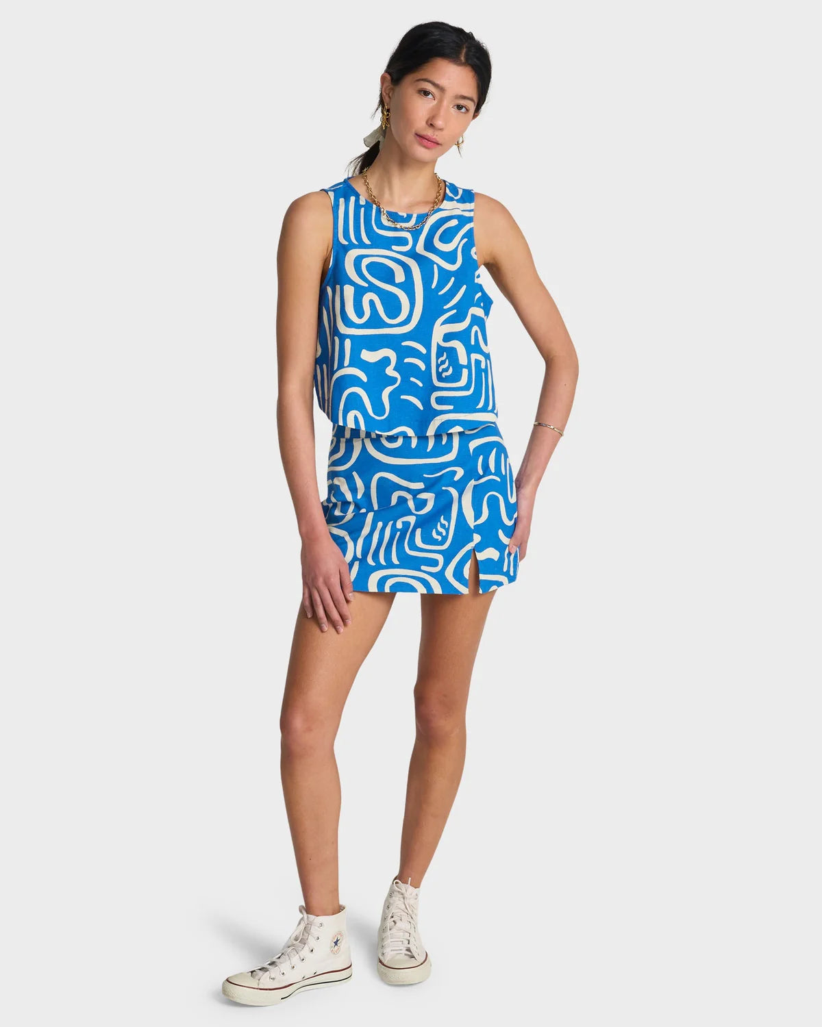 BILLABONG SO BREEZY WOMENS WOVEN TANK TOP TRUE BLUE