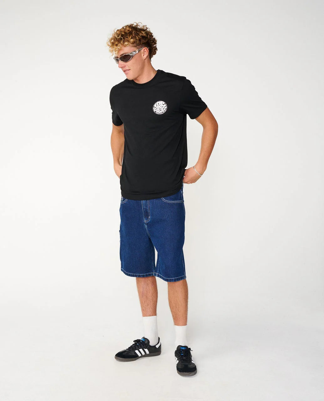 RIP CURL WETTIE ICON STANDARD TEE BLACK MENS SURF T SHIRT STREETWEAR