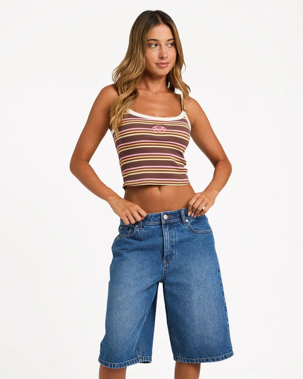 ROXY WOMENS BACKSLIDER DENIM SHORTS CLASSIC SUMMER FIT BLUE WASH