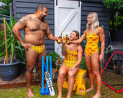 BUDGY SMUGGLERS XXXX LOGO CUSTOM MEN’S SWIM BRIEF – YEPPOON 4703 EDITION