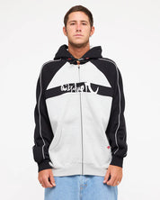 QUIKSILVER YG OPERATOR ZIP UP HOODIE LIGHT GREY HEATHER