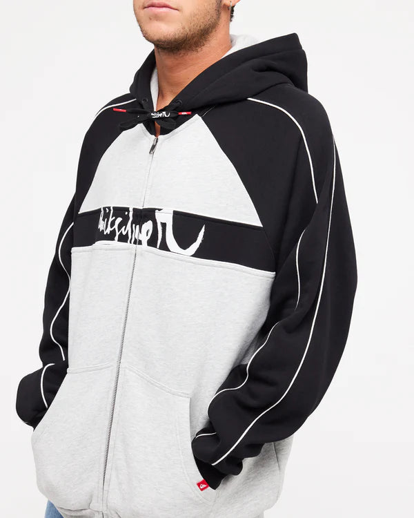 QUIKSILVER YG OPERATOR ZIP UP HOODIE LIGHT GREY HEATHER