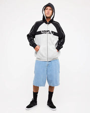 QUIKSILVER YG OPERATOR ZIP UP HOODIE LIGHT GREY HEATHER