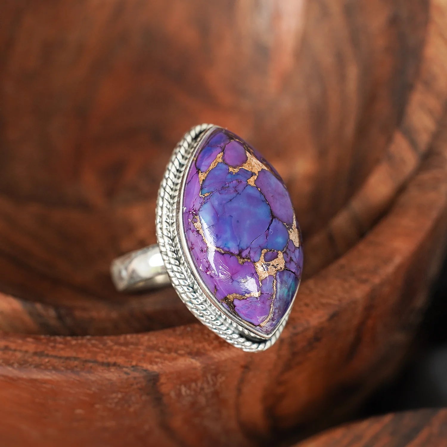 RIVER NOMAD PURPLE EYE TURQUOISE RING